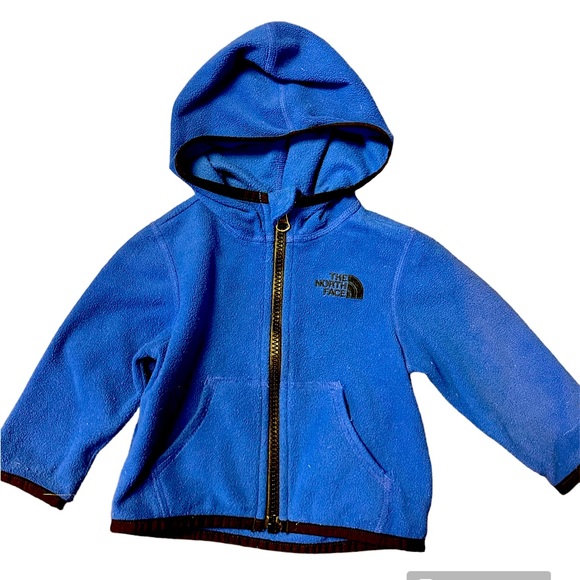 EUC North Face Fleece Jacket, Size 3-6 months. Blue - Picture 1 of 8